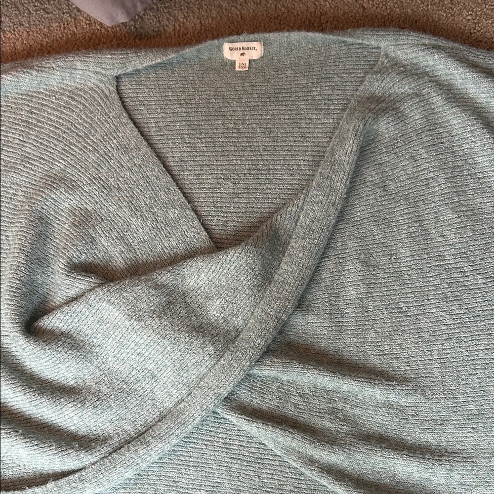 World Market Light Heathered Green Wrap/Sweater - Picture 2 of 7